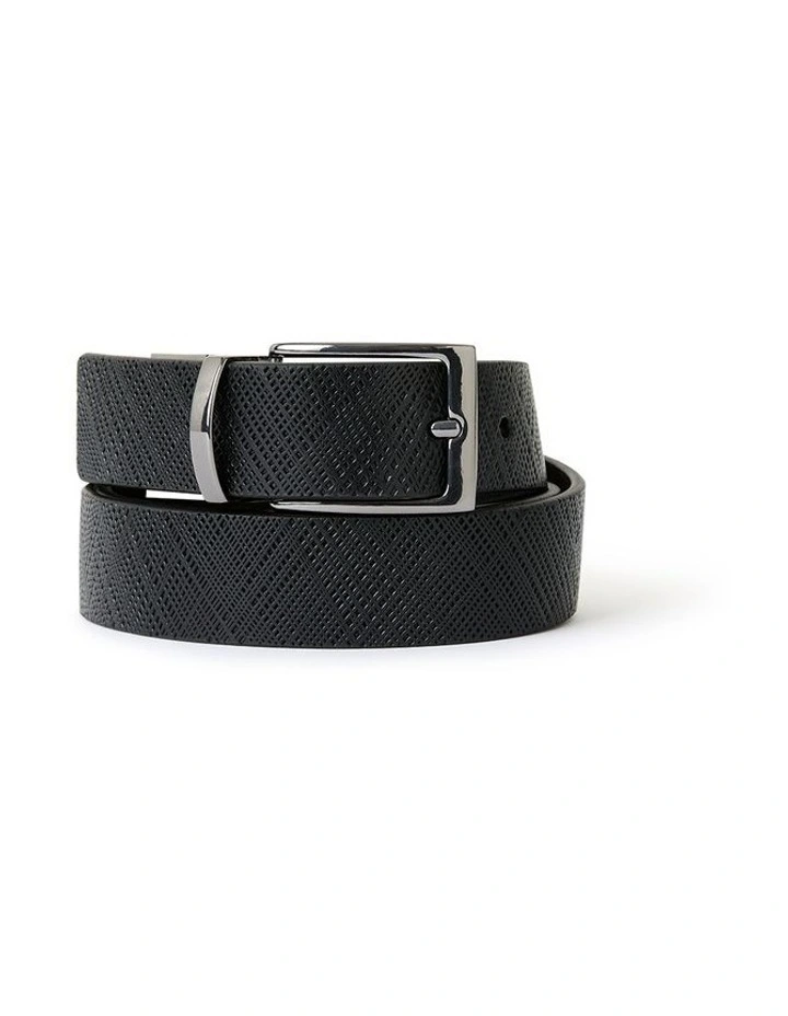 Mito Textured Leather Belt In Black 1 Mito Textured Leather Belt In Black