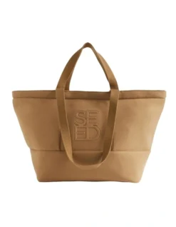 Logo Jersey Overnight Bag In Brown
