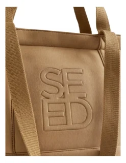 Logo Jersey Overnight Bag In Brown -Myer Clothing Shop 984877480 4 720x928