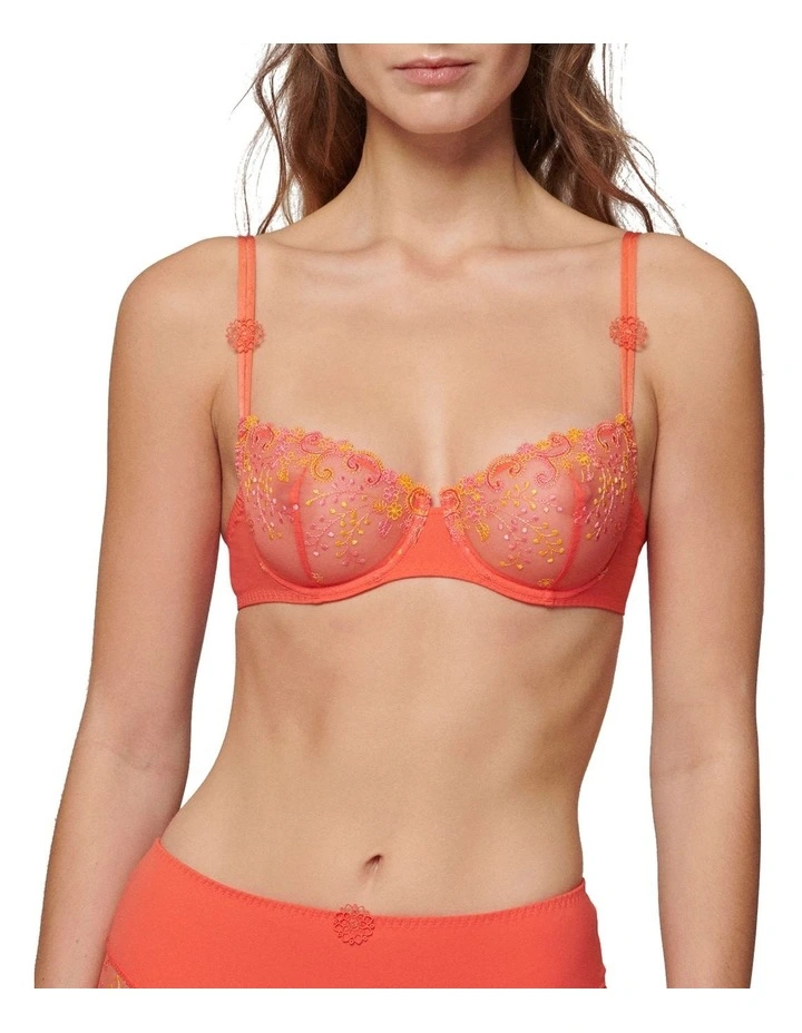 Simone Perele Delice Half Cup Bra In Orange 1 Simone Perele Delice Half Cup Bra In Orange
