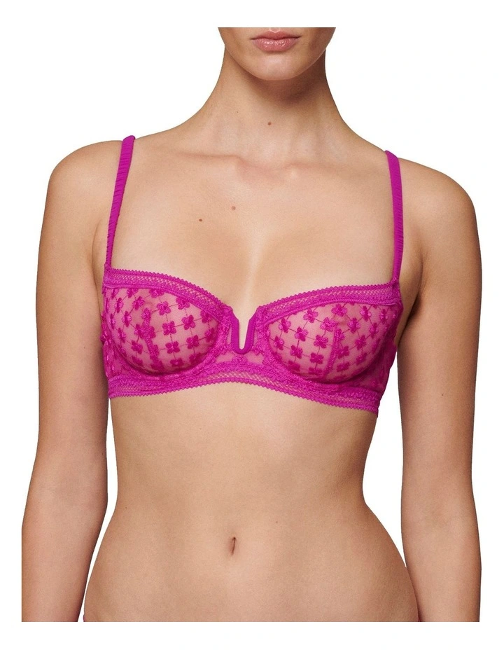 Simone Perele Hortense Half Cup Bra In Pink 1 Simone Perele Hortense Half Cup Bra In Pink