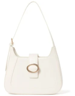 Forever New Tasha Buckle Shoulder Bag In White
