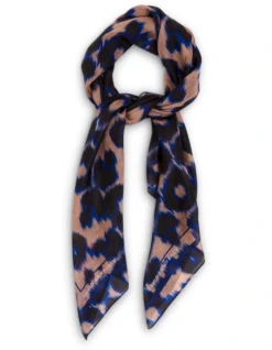Santana Silk Scarf In Beige Multi
