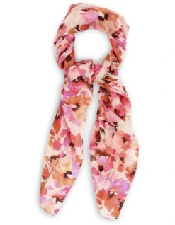 Alina Silk Scarf In Ivory Multi