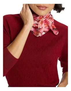 Alina Silk Scarf In Ivory Multi -Myer Clothing Shop 985287250 3 720x928