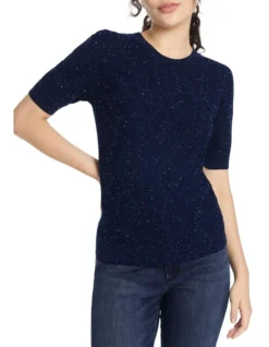Speckled Away Knit In Navy