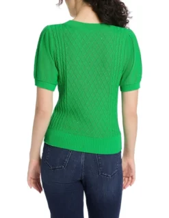 Sequin Cable Knit In Green Multi -Myer Clothing Shop 985298770 4 720x928