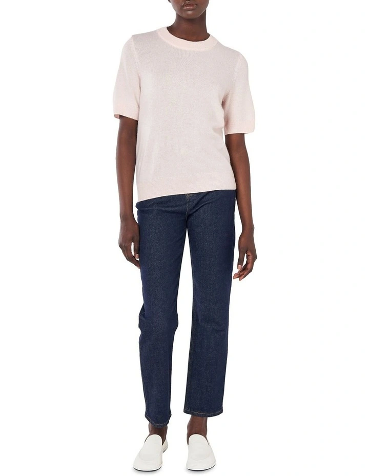 Cashmere Tee In Pink 1 Cashmere Tee In Pink