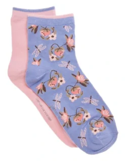 2 Pack Winter Garden Half Crew Socks In Multi