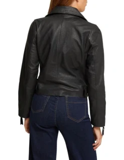 Oxford Sandy Textured Leather Jacket In Black -Myer Clothing Shop 986067910 3 1 720x928
