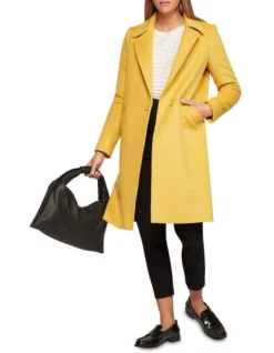 Oxford Sunny Wool Rich Coat In Yellow
