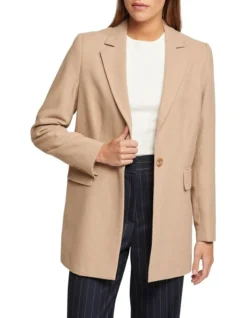 Oxford Willow Wool Rich Blazer In Camel