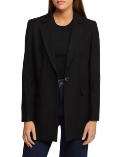 Oxford Willow Wool Rich Blazer In Black