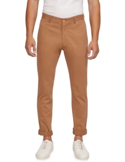Oxford Danny Casual Organic Cotton Chinos In Brown
