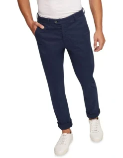 Oxford Luka Stretch Casual Pants In Blue -Myer Clothing Shop 986193910 4 720x928