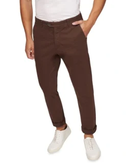 Oxford Luka Stretch Casual Pants In Brown -Myer Clothing Shop 986194000 4 720x928
