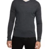 Oxford V-Neck Pure Merino Wool Pullover In Grey