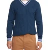 Oxford Logan Cricket Knit Pullover In Blue