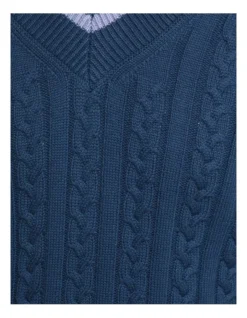 Oxford Logan Cricket Knit Pullover In Blue -Myer Clothing Shop 986195080 6 1 720x928