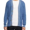 Oxford Cavill Cable Cardigan In Blue