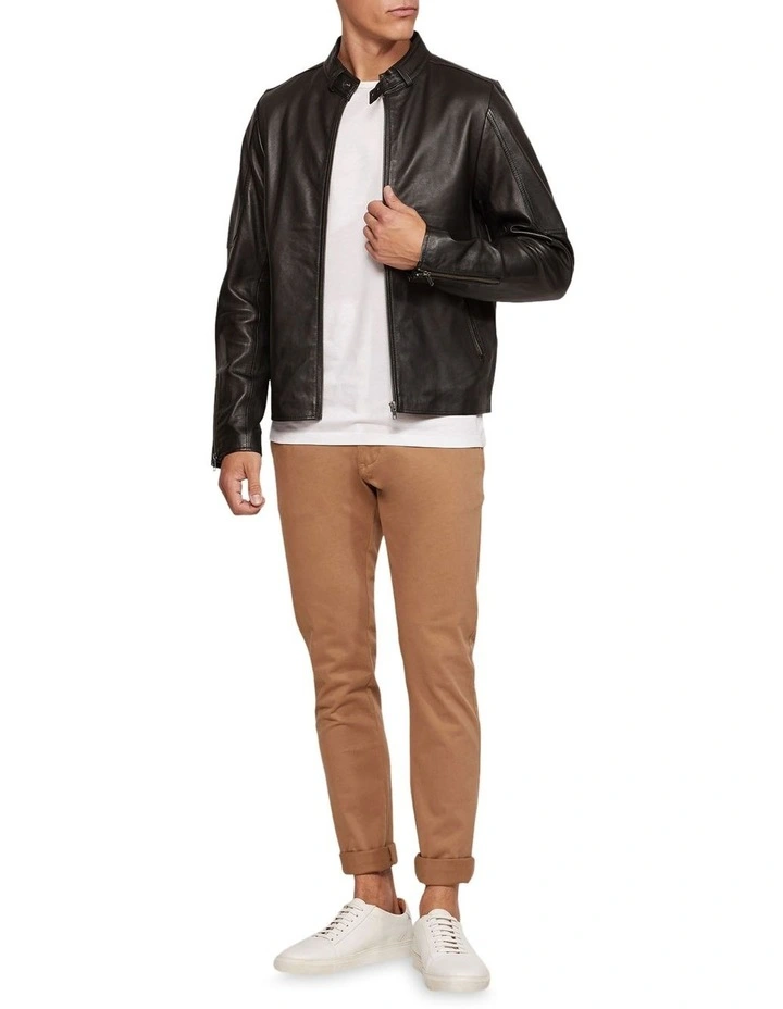 Oxford Carlo Leather Jacket In Black 1 Oxford Carlo Leather Jacket In Black