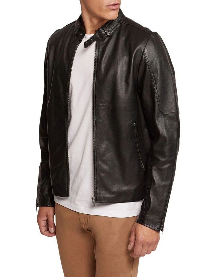 Oxford Carlo Leather Jacket In Black 2 Oxford Carlo Leather Jacket In Black - Image 2