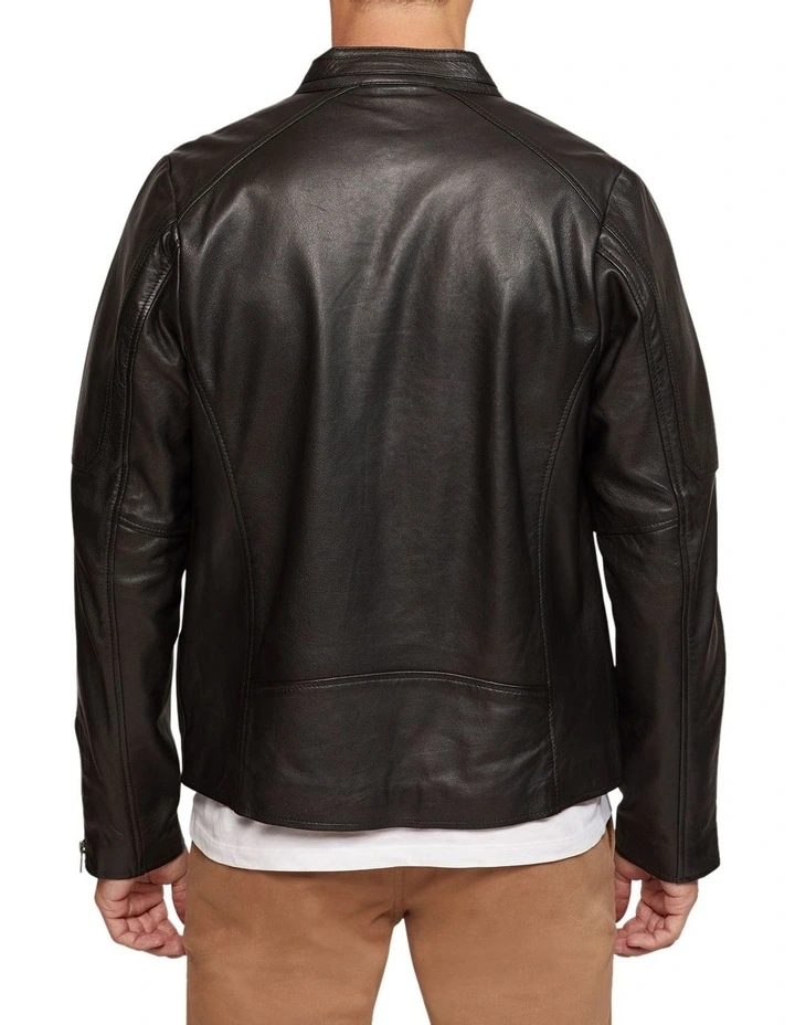 Oxford Carlo Leather Jacket In Black 3 Oxford Carlo Leather Jacket In Black - Image 3