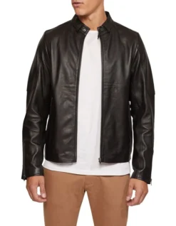 Oxford Carlo Leather Jacket In Black 10 Oxford Carlo Leather Jacket In Black -Myer Clothing Shop 986197600 5 720x928