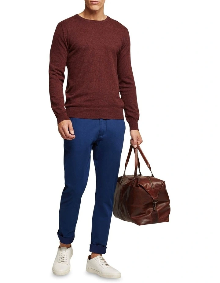 Oxford Crew Neck Cotton Cashmere Pullover In Dark Red 5 Oxford Crew Neck Cotton Cashmere Pullover In Dark Red - Image 5