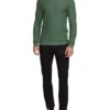 Oxford Leon Crew Neck Wool Rich Pullover In Green