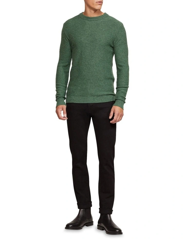 Oxford Leon Crew Neck Wool Rich Pullover In Green 1 Oxford Leon Crew Neck Wool Rich Pullover In Green