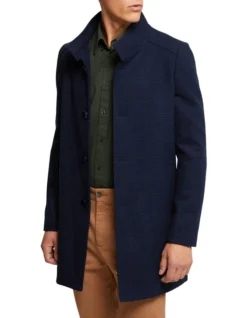 Oxford Dunbar Checked Wool Rich Overcoat In Blue 8 Oxford Dunbar Checked Wool Rich Overcoat In Blue -Myer Clothing Shop 986204080 3 720x928