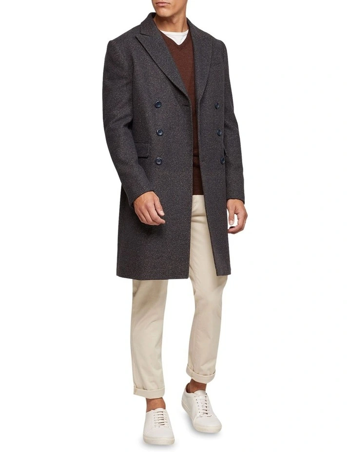 Oxford Atticus Wool Rich Twill Overcoat In Grey 1 Oxford Atticus Wool Rich Twill Overcoat In Grey
