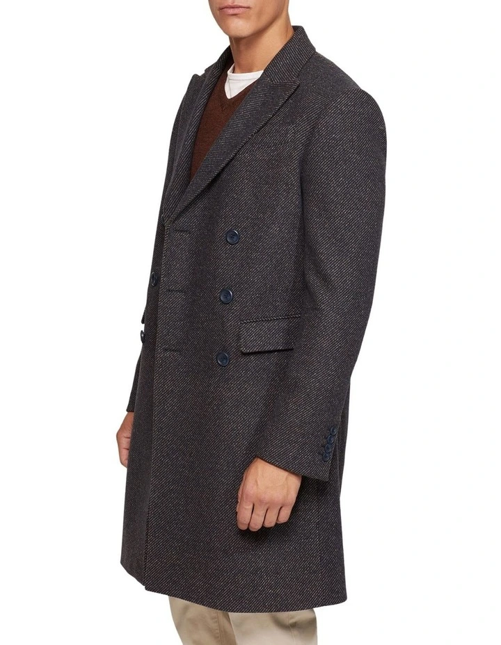 Oxford Atticus Wool Rich Twill Overcoat In Grey 2 Oxford Atticus Wool Rich Twill Overcoat In Grey - Image 2