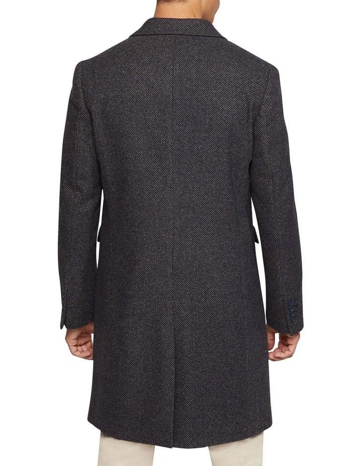 Oxford Atticus Wool Rich Twill Overcoat In Grey 3 Oxford Atticus Wool Rich Twill Overcoat In Grey - Image 3