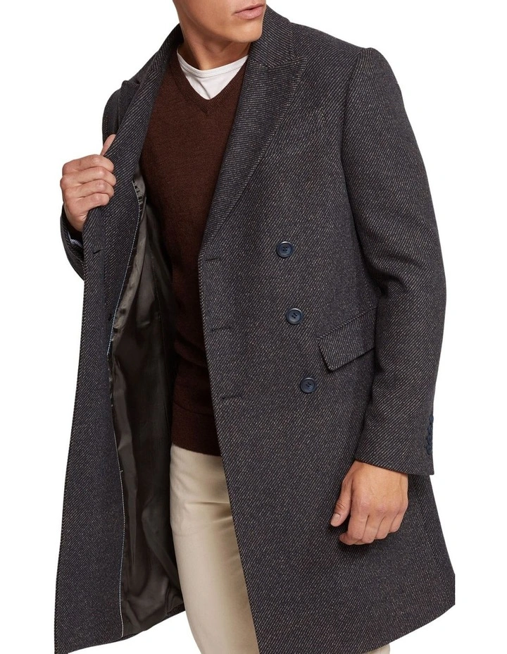 Oxford Atticus Wool Rich Twill Overcoat In Grey 4 Oxford Atticus Wool Rich Twill Overcoat In Grey - Image 4