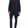 Oxford Mason Wool Rich Overcoat In Navy