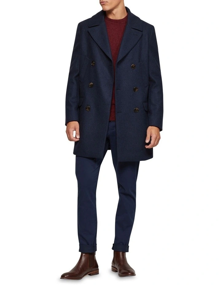 Oxford Mason Wool Rich Overcoat In Navy 1 Oxford Mason Wool Rich Overcoat In Navy
