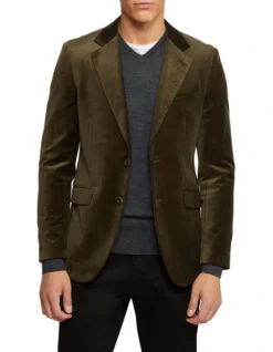 Oxford Blake Velvet Jacket In Green