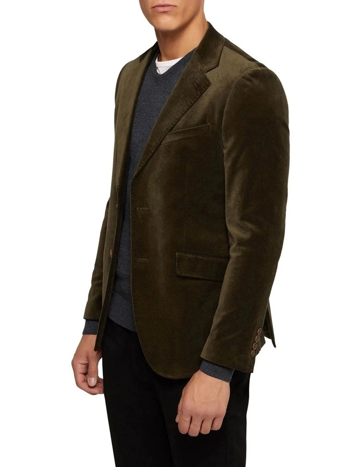 Oxford Blake Velvet Jacket In Green 3 Oxford Blake Velvet Jacket In Green - Image 3