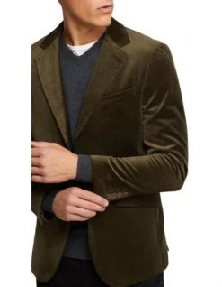 Oxford Blake Velvet Jacket In Green 9 Oxford Blake Velvet Jacket In Green -Myer Clothing Shop 986205070 4 720x928