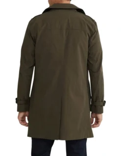 Oxford Marco Short Trench Coat In Dark Khaki -Myer Clothing Shop 986206420 3 720x928