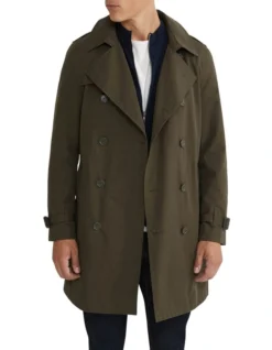 Oxford Marco Short Trench Coat In Dark Khaki -Myer Clothing Shop 986206420 5 720x928