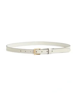 French Connection Liv Leather Jean Belt In Cream