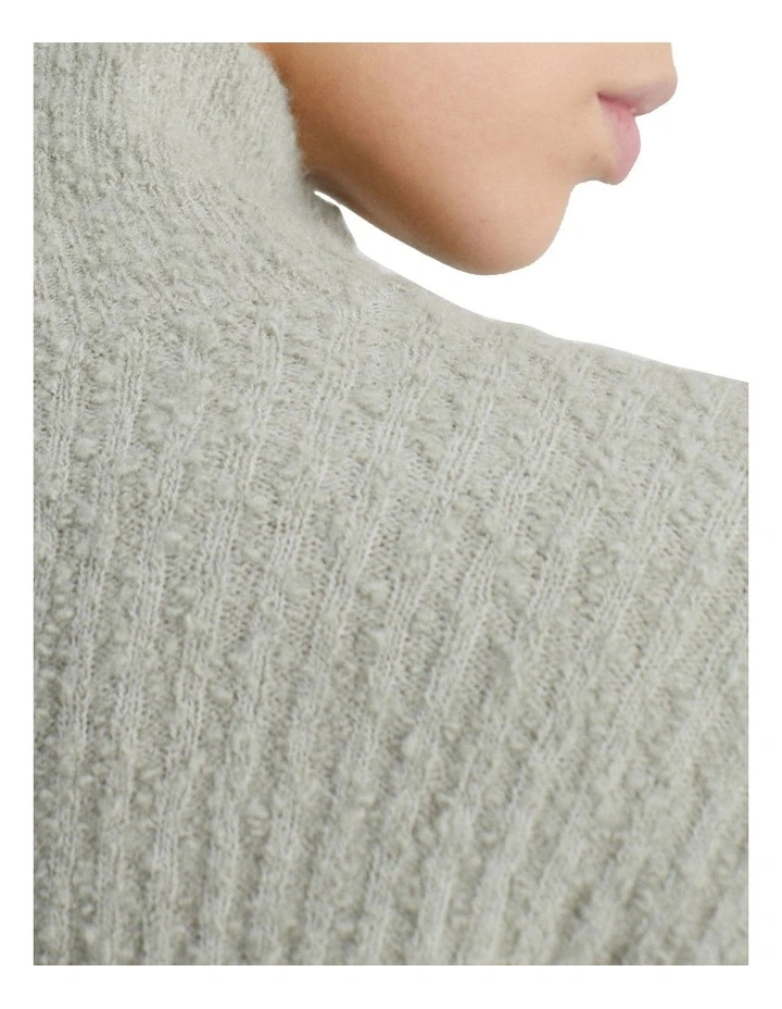 Calvin Klein Textured Slub High Neck Sweater In Grey 3 Calvin Klein Textured Slub High Neck Sweater In Grey - Image 3