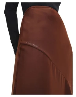 Calvin Klein Recycled Asymmetric Skirt In Brown -Myer Clothing Shop 986429530 3 720x928