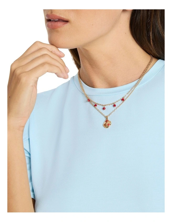 Spot Bead Charm Layer Necklace In Gold 2 Spot Bead Charm Layer Necklace In Gold - Image 2