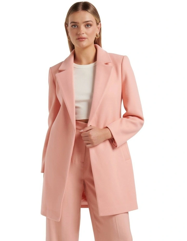 Forever New Diana Single Breasted Coatigan In Pink 1 Forever New Diana Single Breasted Coatigan In Pink