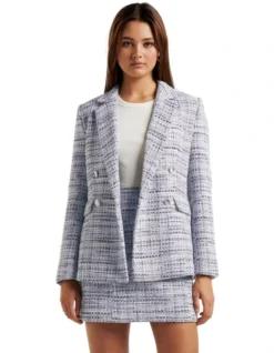 Forever New Bianca Boucle Jacket In Blue