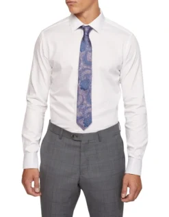 Oxford Beckton French Cuff Dobby Shirt In White -Myer Clothing Shop 987063310 5 720x928